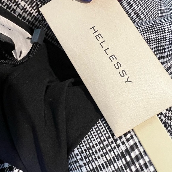 NWT HELLESSY Hellessy Hambro B/W Belted Midi Double-Breasted Blazer Jacket Sz 6 - Picture 11 of 12